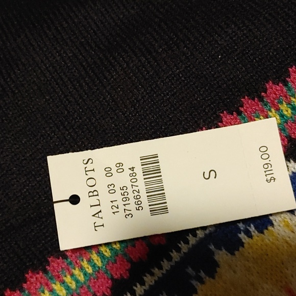 Half Zip Mockneck Fair Isle  Wool blend Sweater Sz.S NWT - Picture 7 of 8